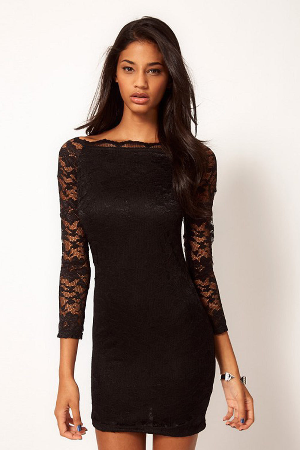 Women Boat Neck Slim Fit Sheath Dress