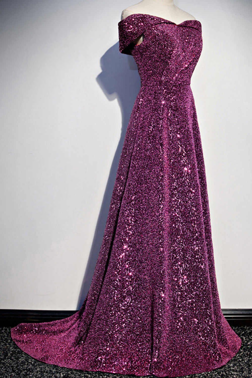 Women Shiny Sequins Elegant Style Long Length Comfy Evening Party Dress