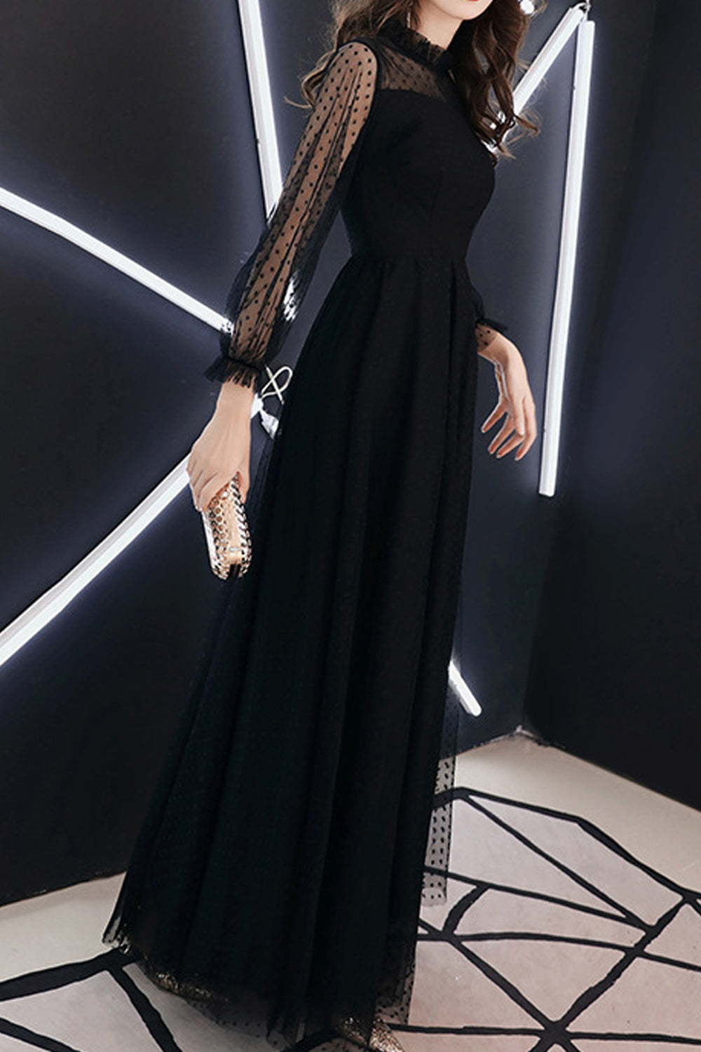 Women Long Solid Colored Long Sleeve Charming Wedding Party Dress