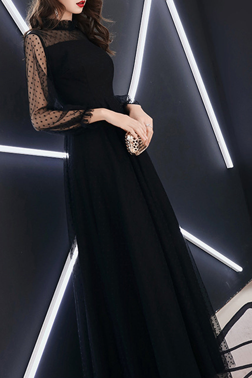 Women Long Solid Colored Long Sleeve Charming Wedding Party Dress