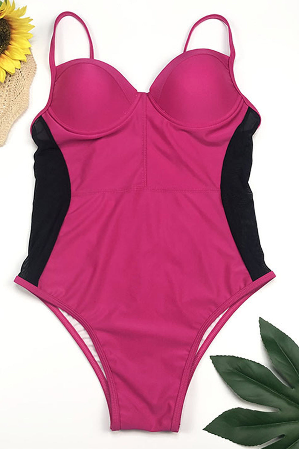 Women Soft Chest Pad Strap Neck Solid Colored Breathable Swimwear