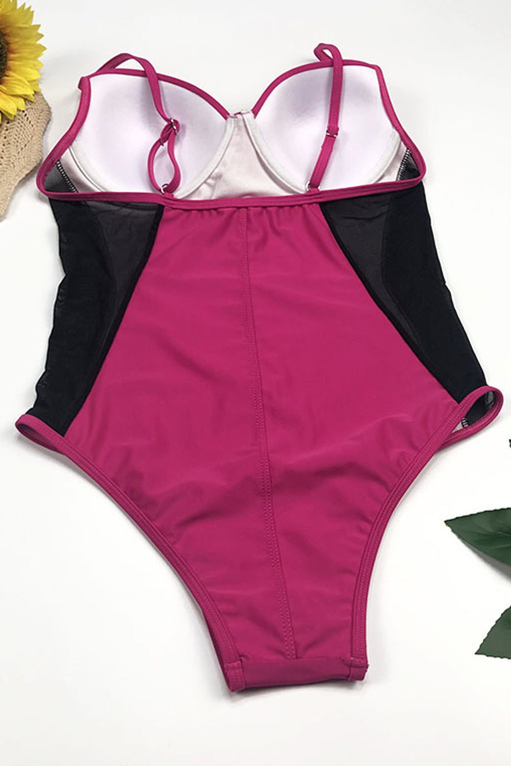 Women Soft Chest Pad Strap Neck Solid Colored Breathable Swimwear