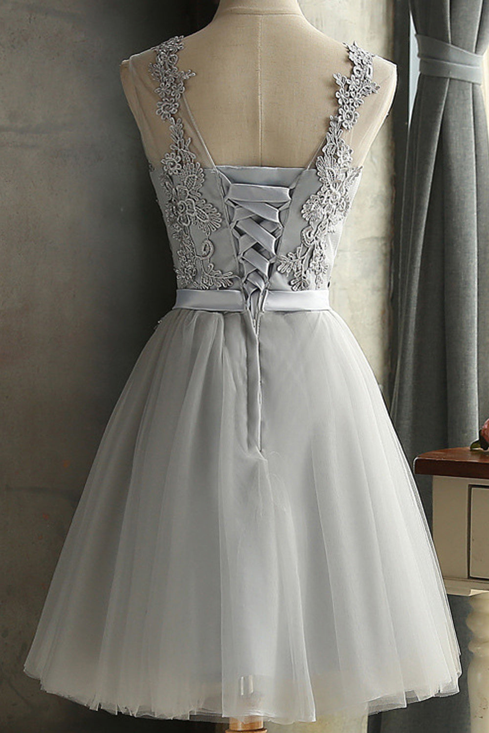 Women Lace Embroidery Charming Solid Colored Breathable Evening Party Dress