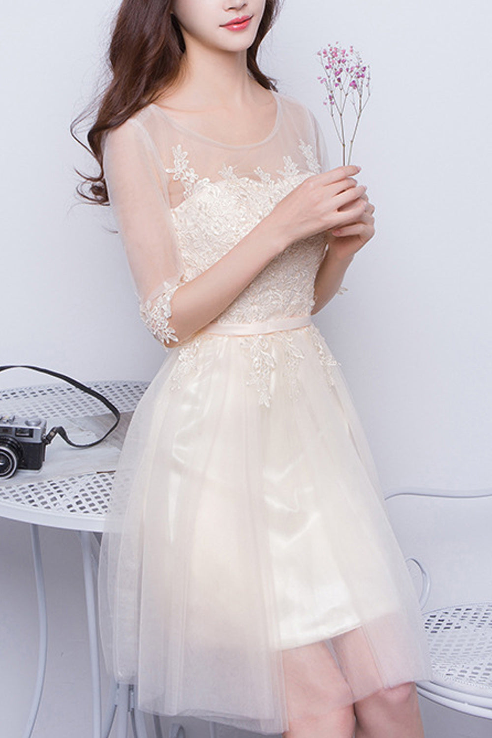 Women Transparent Sleeve Thin Skirt Cool Stylish Evening Party Dress