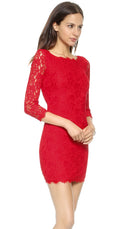 Women's Demure Lace with Long Back Zipper