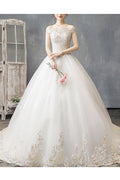 Women Cold Shoulder Long Tail Skirt Embroidered Pattern Wedding Dress