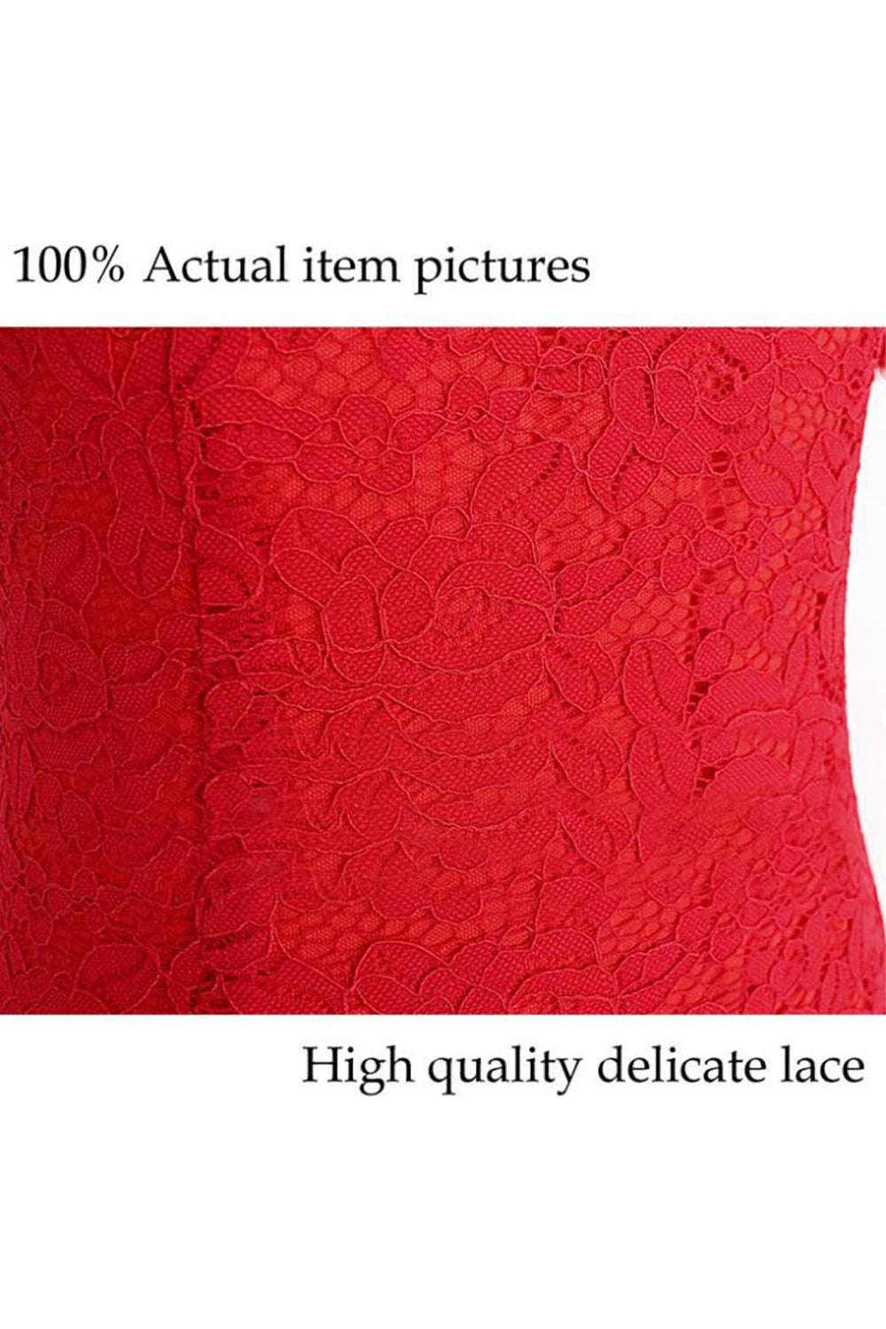 Women Half Sleeve Crochet Lace Pencil Dress
