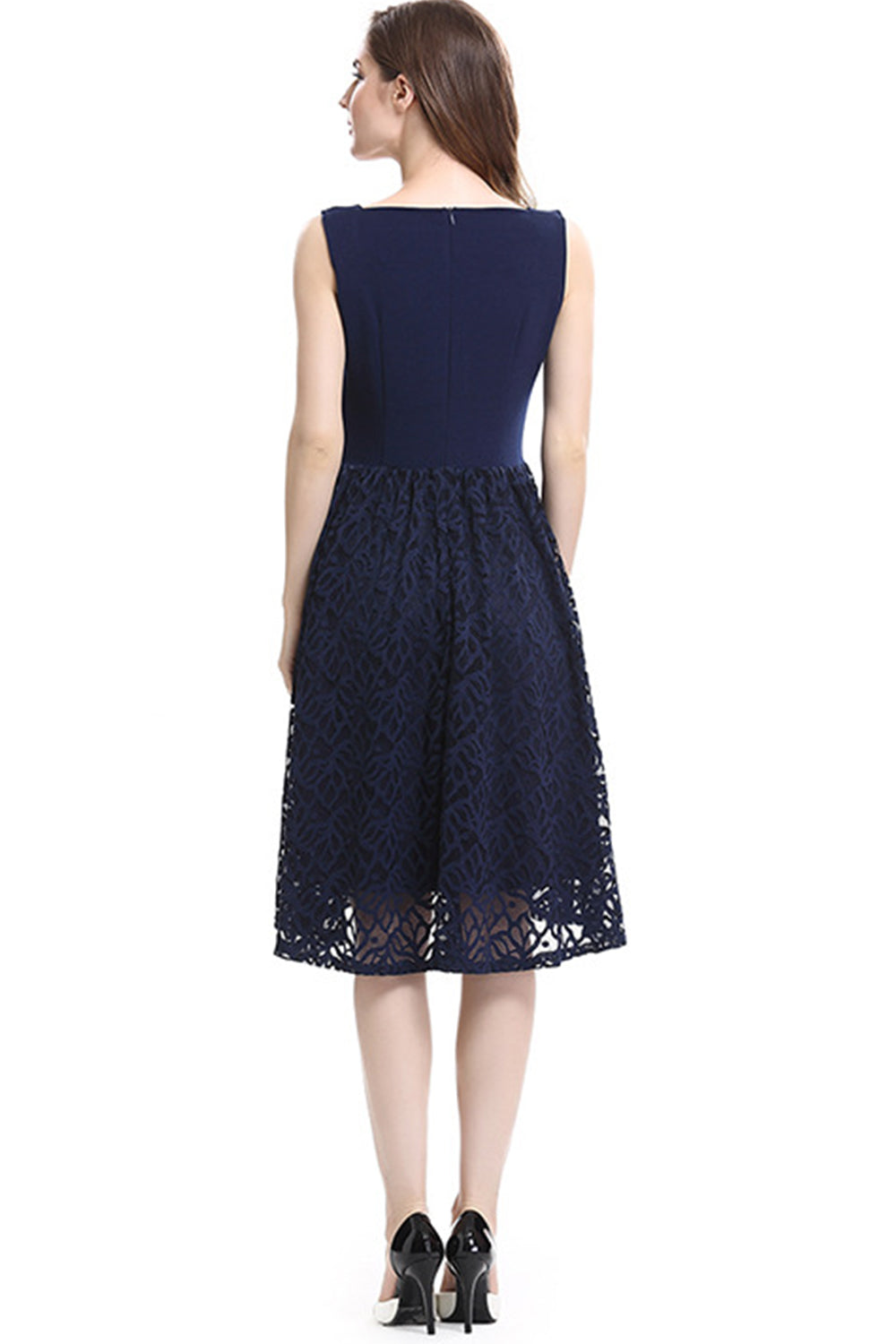 Women Slim Lace Up Skirt Sleeveless Fashion Dress