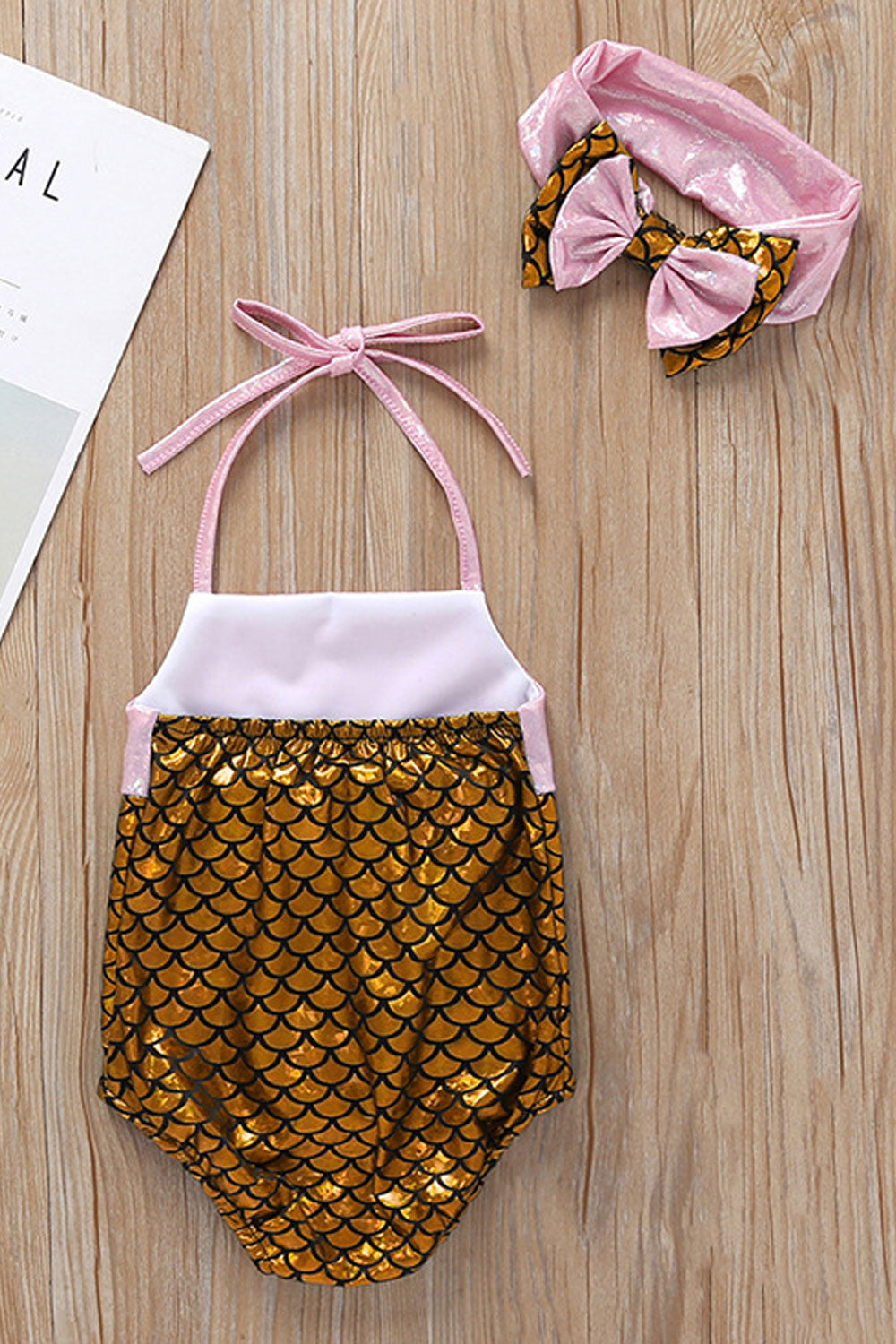 Baby Girls Pretty Halter Tie Mermaid Style One Piece Swimwear