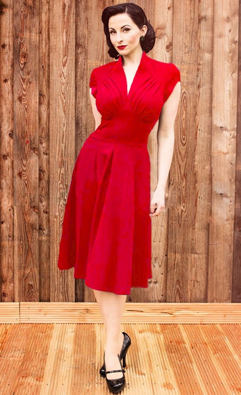 Women Casual Solid Color Pleated Skirt Dress