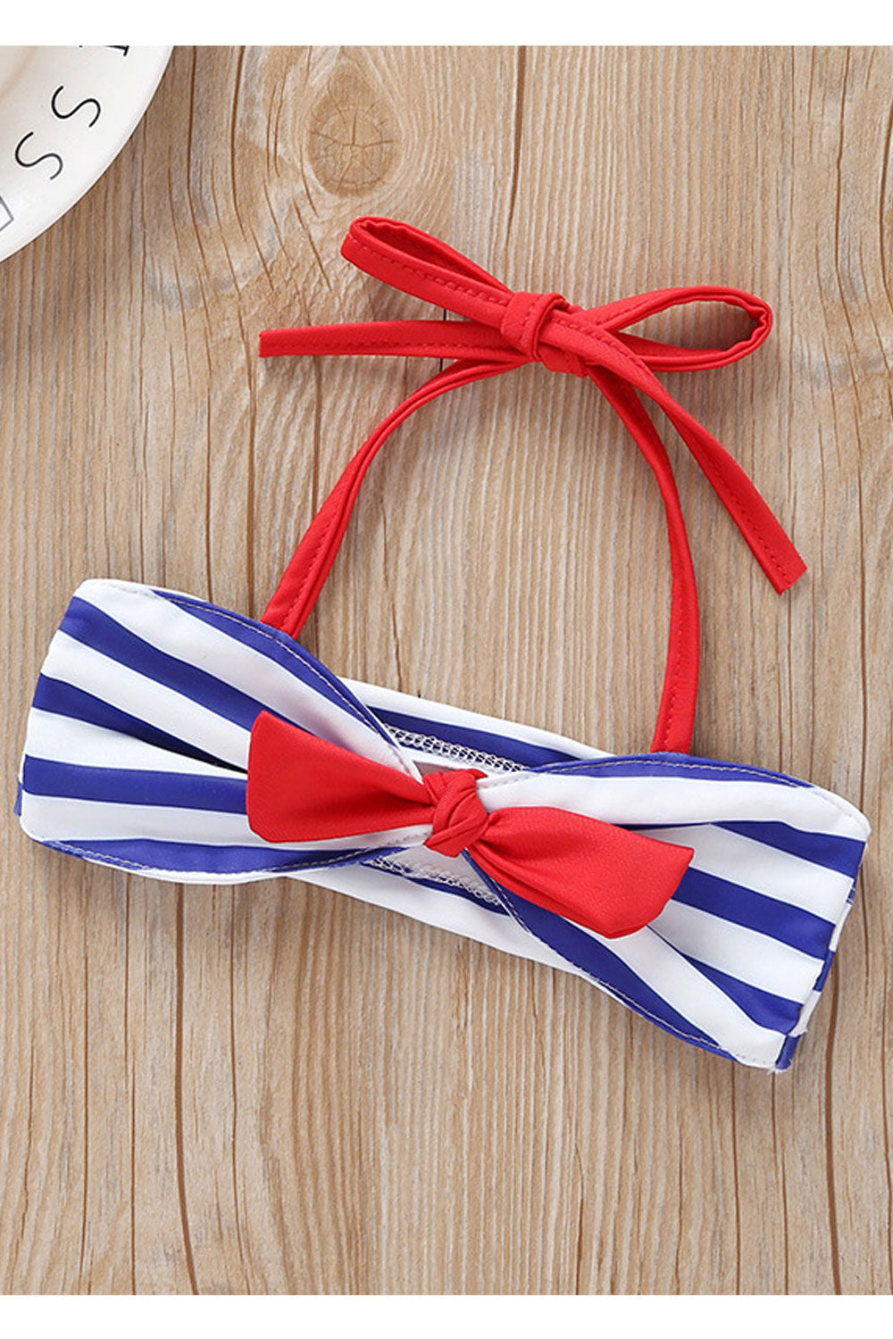 Baby Girls Bow Tie Halter Elasticated Summer Two Piece Swimwear