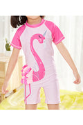 Baby Girls Flamingo Printed Short Sleeve Cute One Piece Swimwear