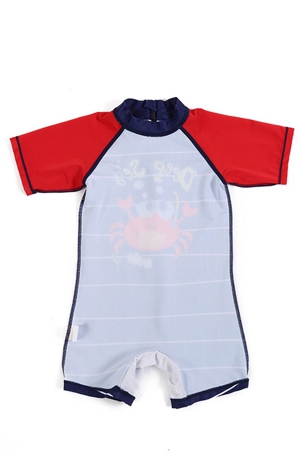 Baby Boys Beautiful Crab Printed Short Sleeve One Piece Swimwear