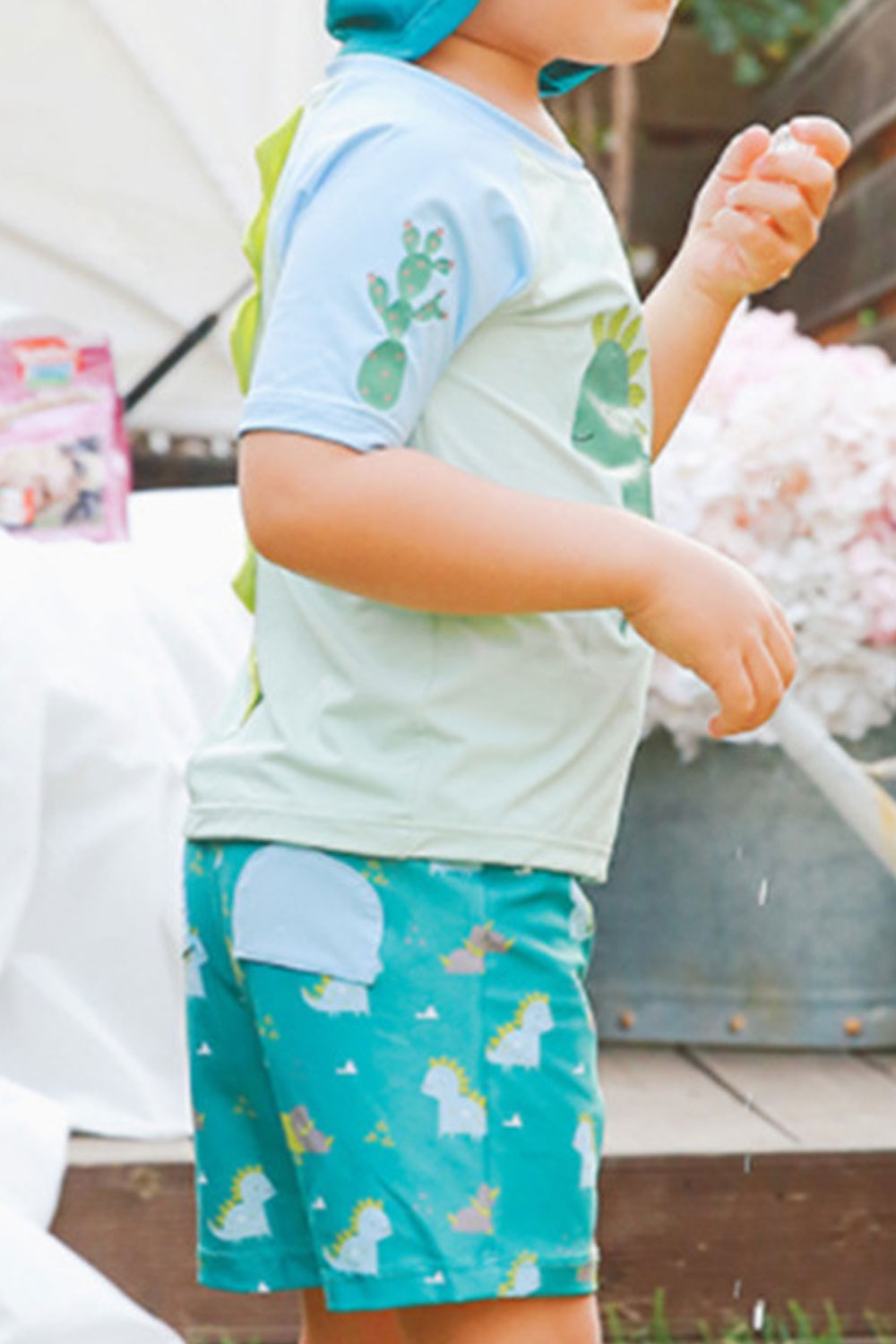 Baby Boys Two Piece Short Sleeve Stylish Printed Pattern Cool Swimwear