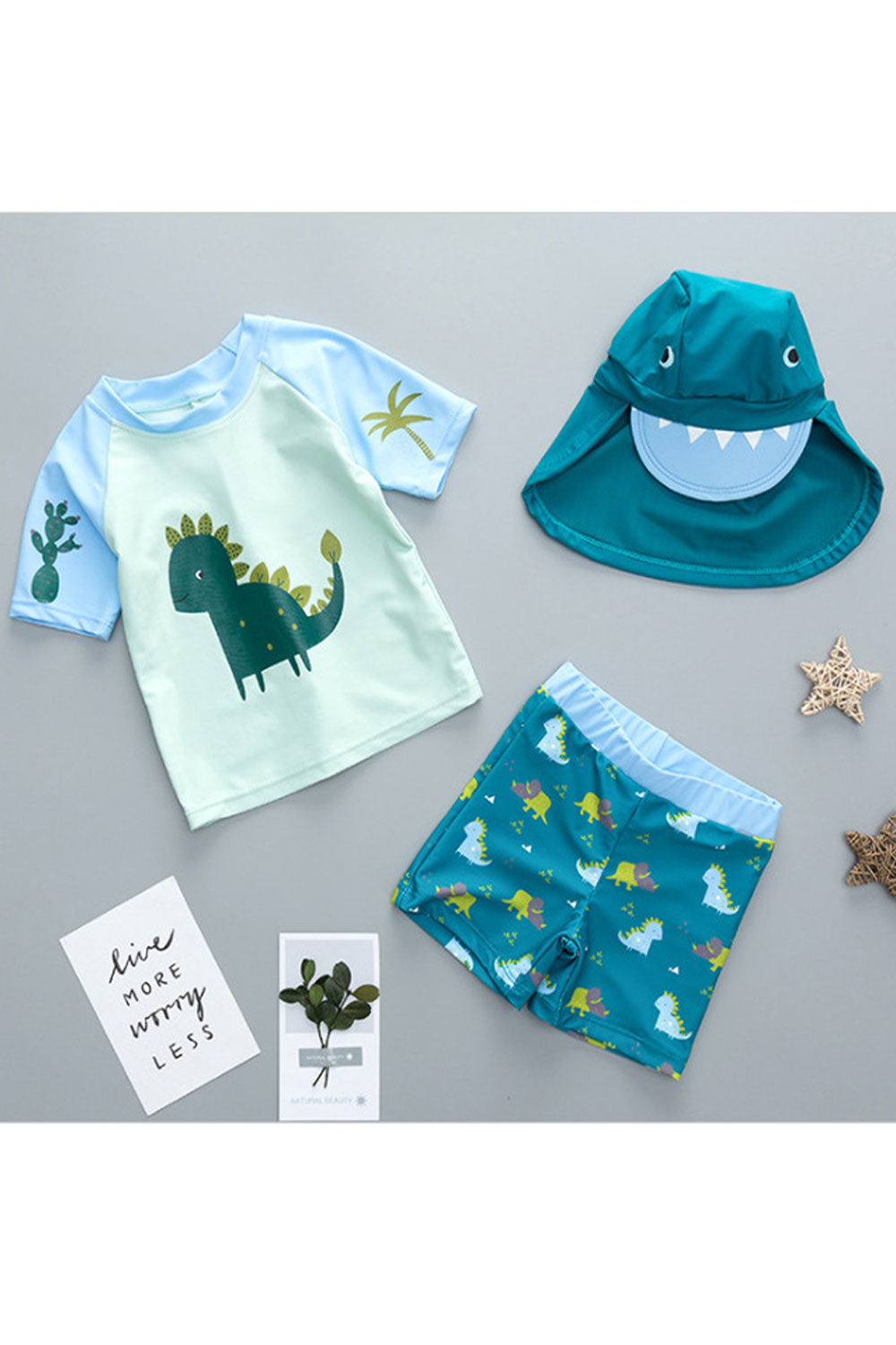 Baby Boys Two Piece Short Sleeve Stylish Printed Pattern Cool Swimwear