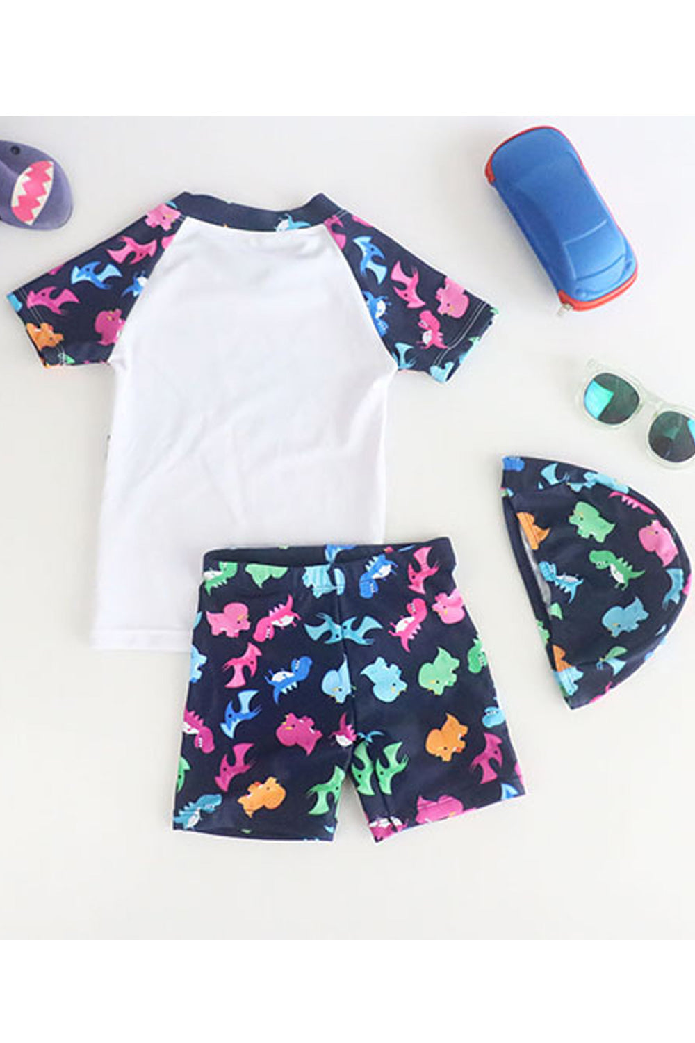Baby Boys Awesome Cartoon Pattern Short Sleeve Swimwear