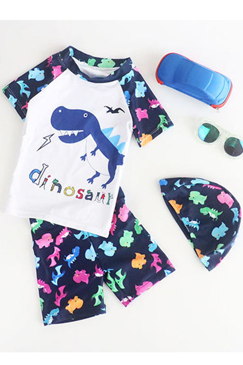 Baby Boys Awesome Cartoon Pattern Short Sleeve Swimwear