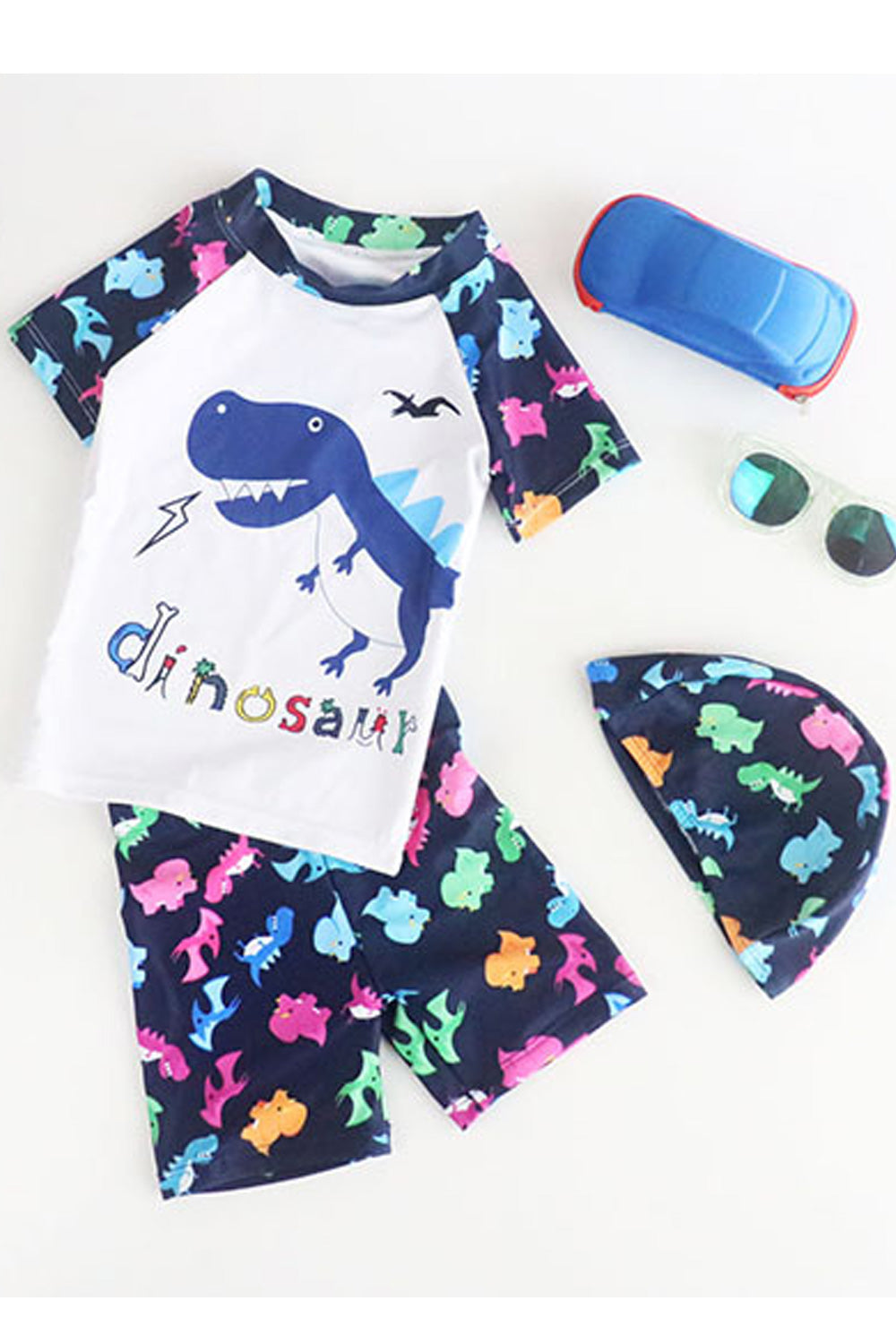 Baby Boys Awesome Cartoon Pattern Short Sleeve Swimwear