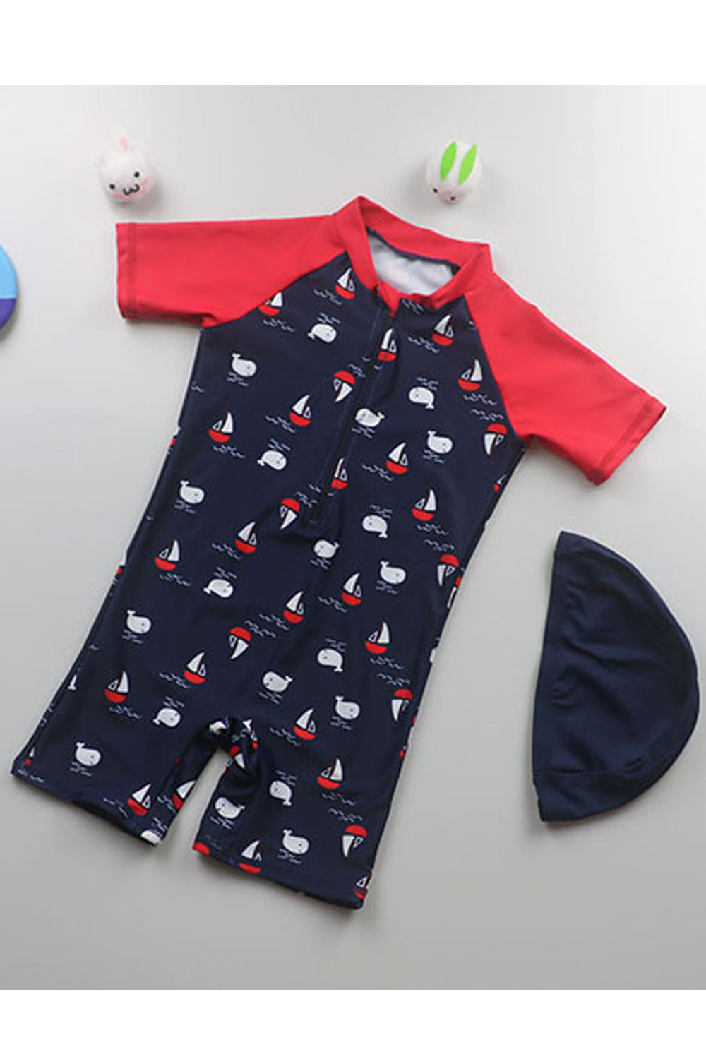 Baby Boys Short Sleeve Cool Styled One Piece Soft Swimwear