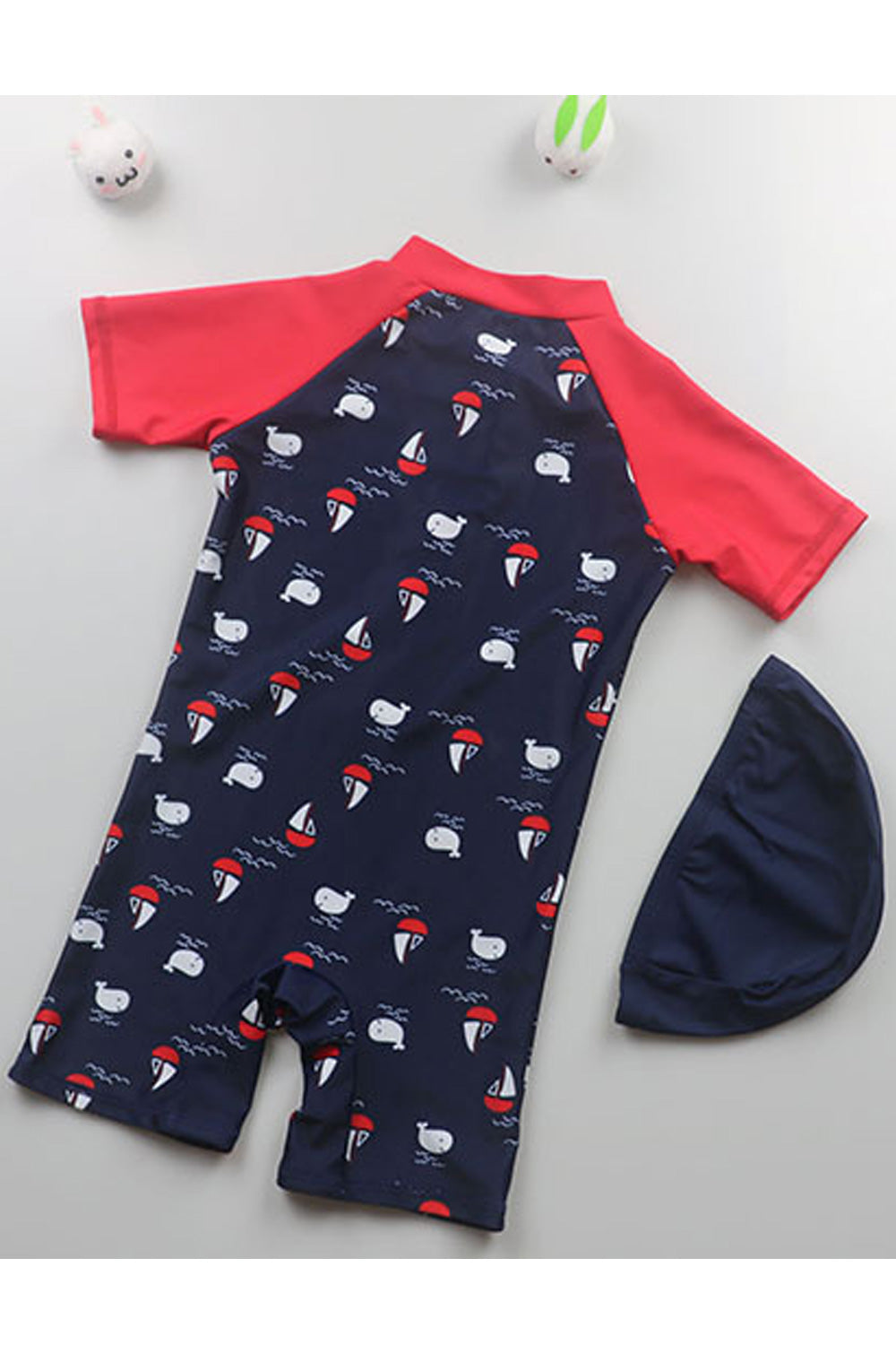 Baby Boys Short Sleeve Cool Styled One Piece Soft Swimwear
