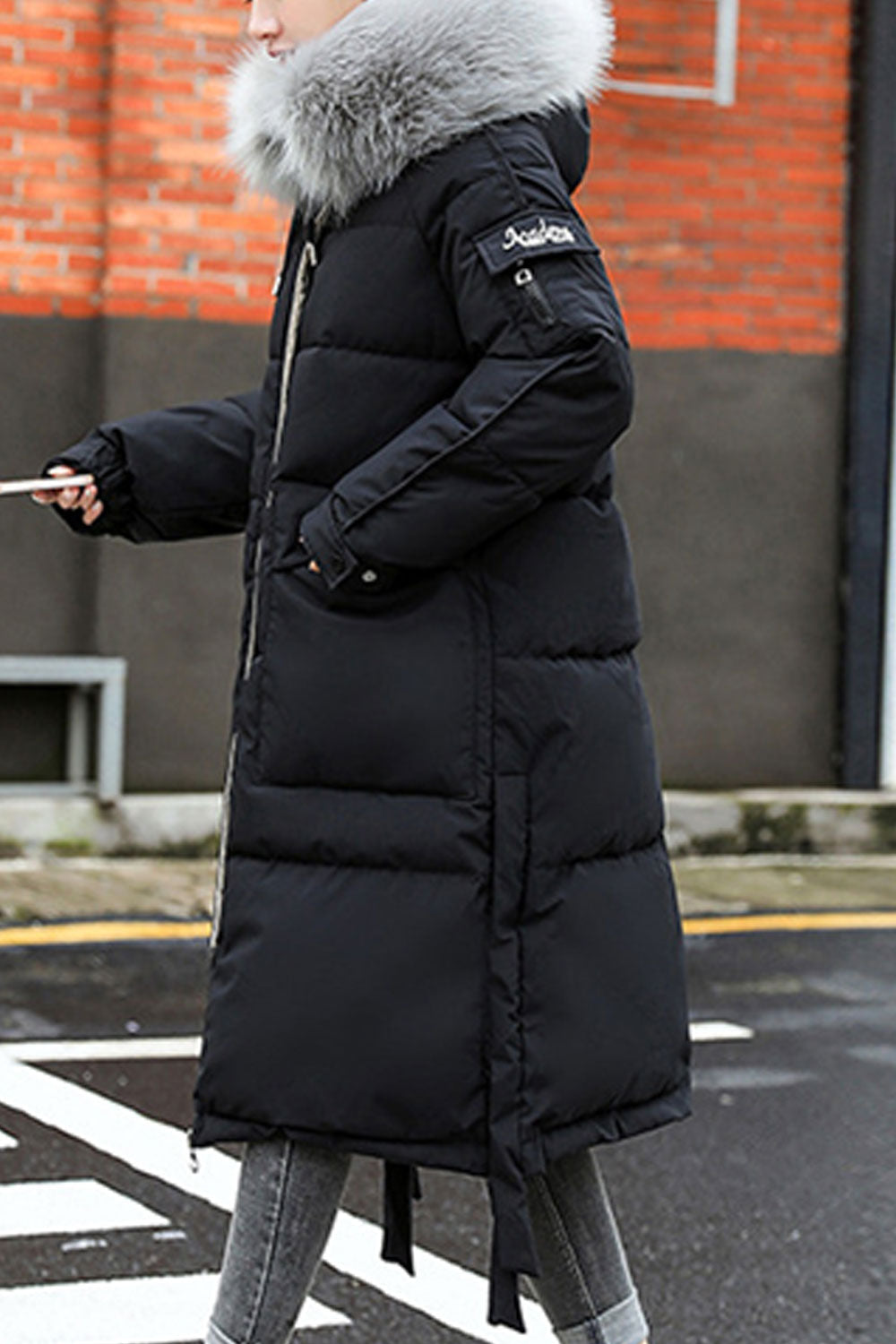 Women Mid Length Solid Pattern Long Sleeve Thick Pretty Warm Padded Jacket