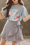 Kids Girls Awesome Printed Two Piece Ruffled Skirt Breathable Outfit Set