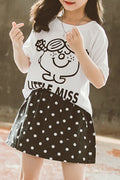 Kids Girls Lovely Cartoon Printed Short Sleeve Breathable Summer Outfit Set