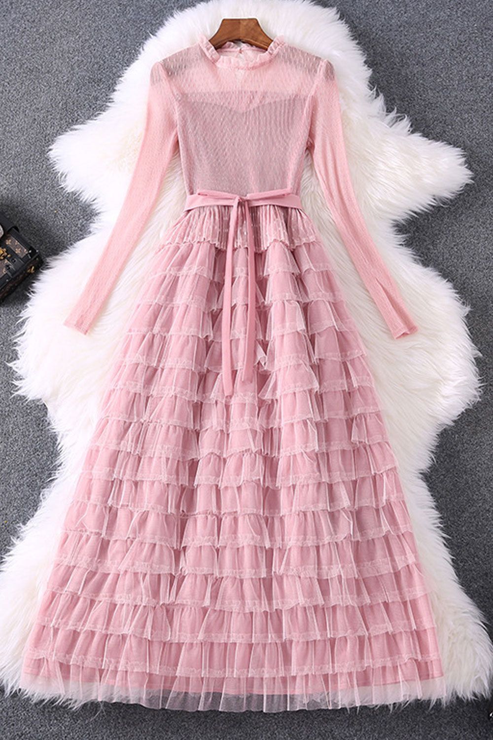 Women Long Sleeve Solid Colored Long Length Beautiful Dress
