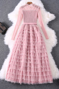 Women Long Sleeve Solid Colored Long Length Beautiful Dress