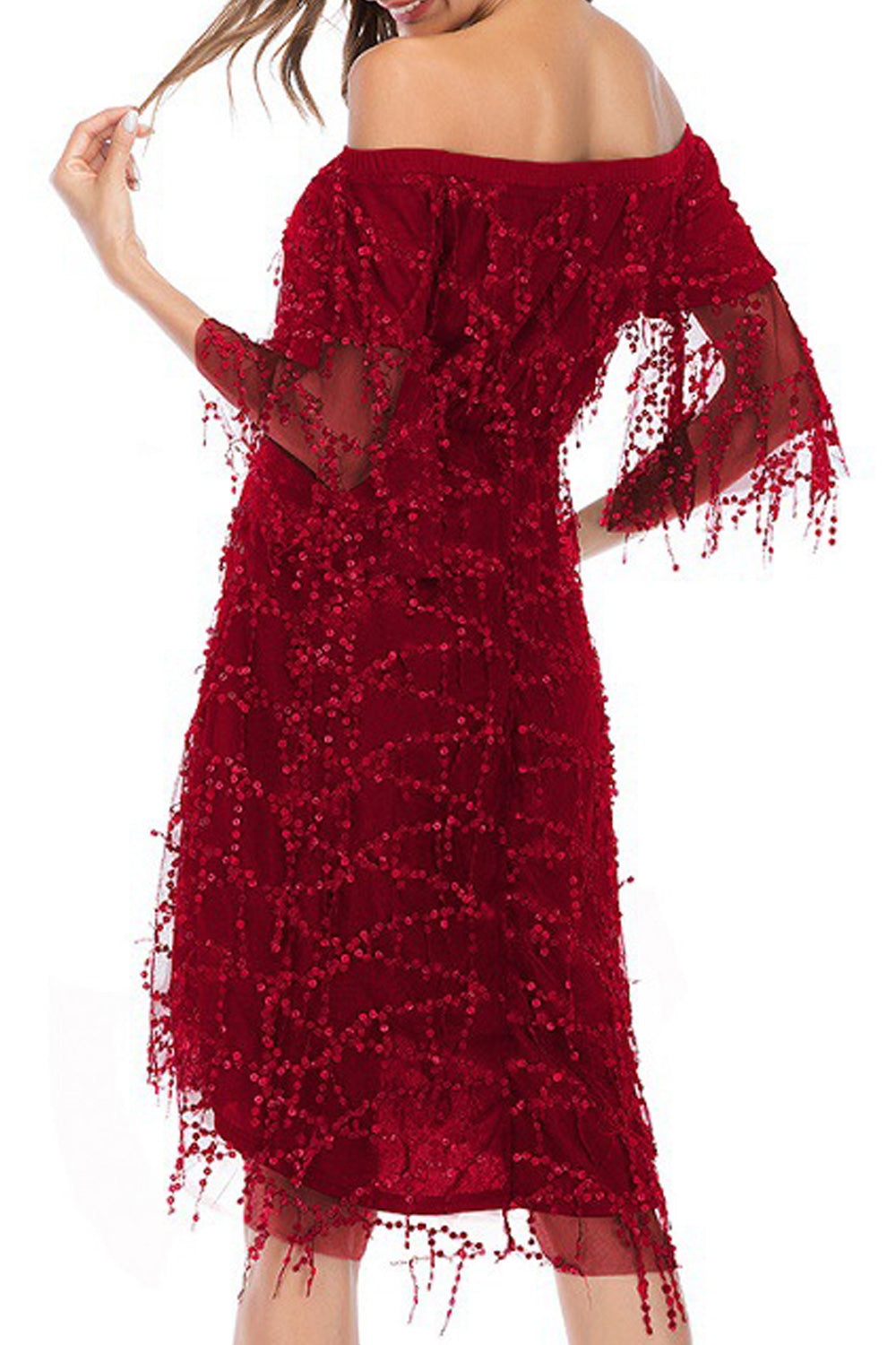 Women Breathable Loose Sequins Decorated Fashionable Soft Dress