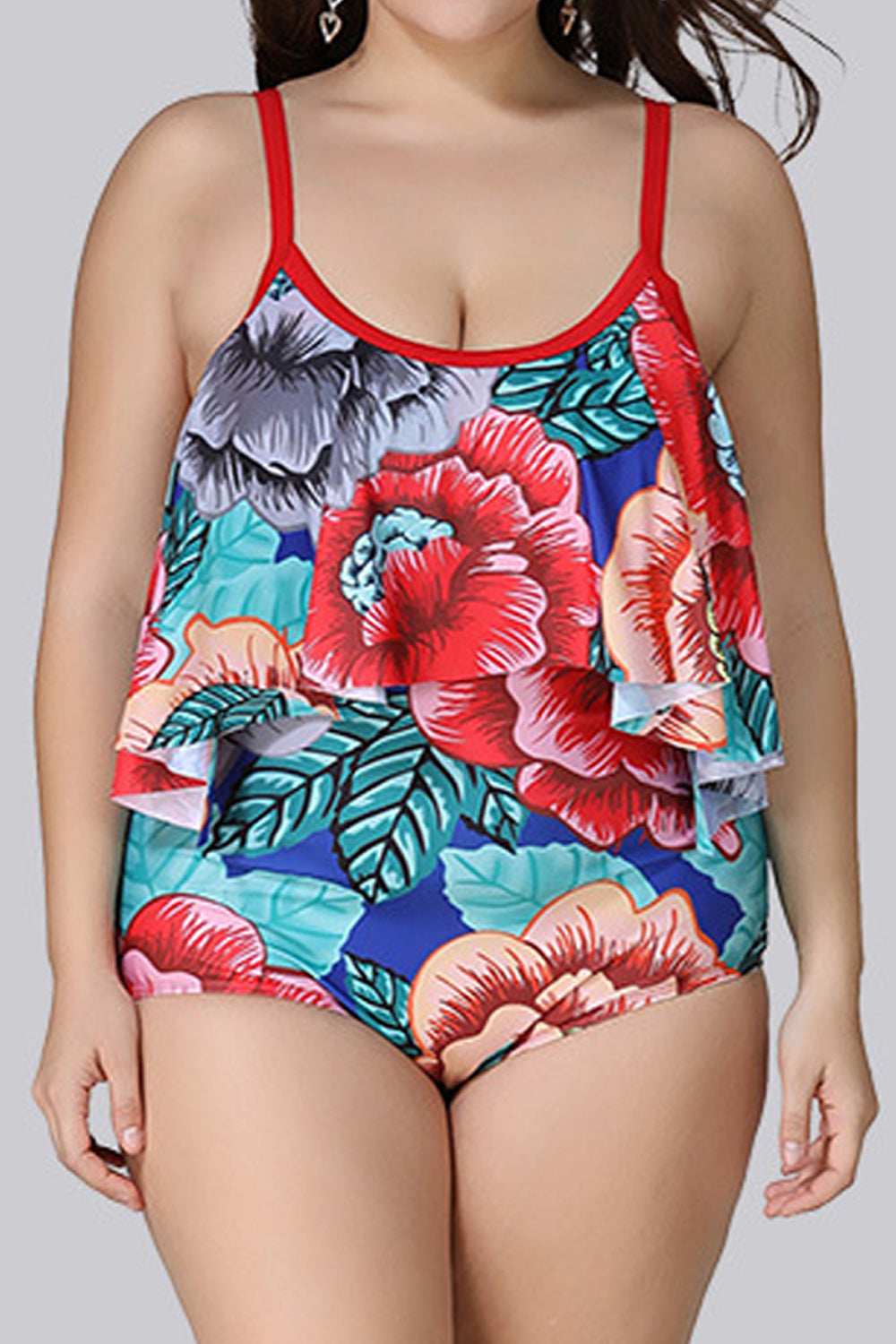 Women Splendid One Piece Flower Printed Adjustable Strap Trendy Swimwear