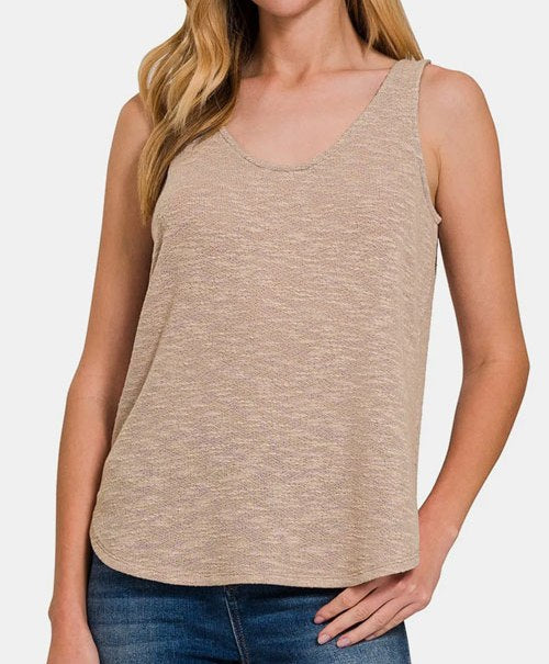Women's Zenana Curved Hem Round Neck Tank