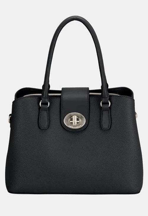Women's David Jones PU Leather Twist-Lock Tote Bag