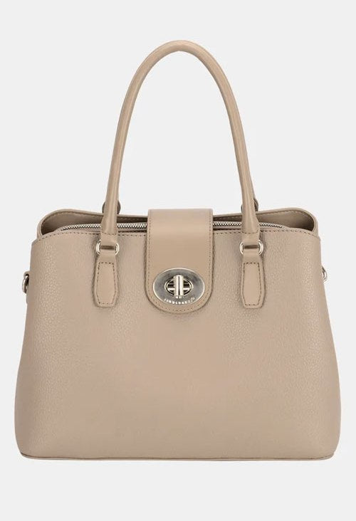 Women's David Jones PU Leather Twist-Lock Tote Bag