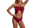 Women Elegant Styled Solid Pattern One Piece Hang Neck Swimwear