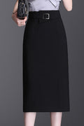 Women Mid Length Solid Colored Pretty Comfortable Skirt
