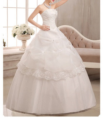 Women Off Shoulder Flower Wedding Dress