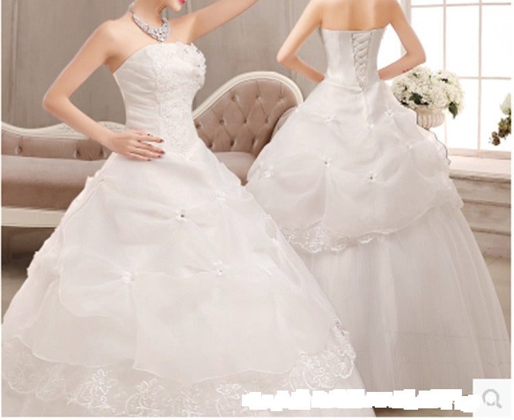 Women Off Shoulder Flower Wedding Dress