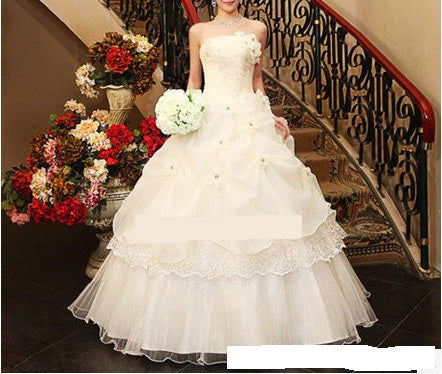 Women Off Shoulder Flower Wedding Dress