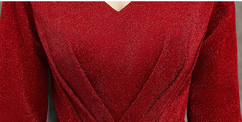 Of course! Here's a full, elegant description for a women's slim long dress