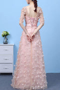 Women Half Sleeve Tremendous Bridesmaid Solid Pattern Long Length Dress