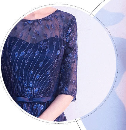 Absolutely! Here's a full description of a spring fashion simple and generous banquet long dress that’s elegant