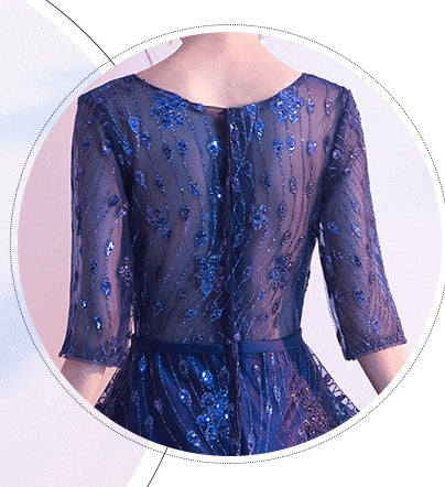 Absolutely! Here's a full description of a spring fashion simple and generous banquet long dress that’s elegant