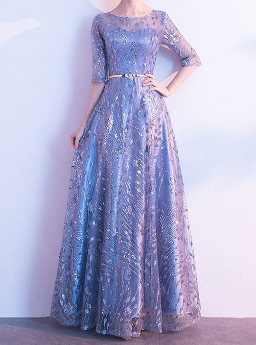 Absolutely! Here's a full description of a spring fashion simple and generous banquet long dress that’s elegant
