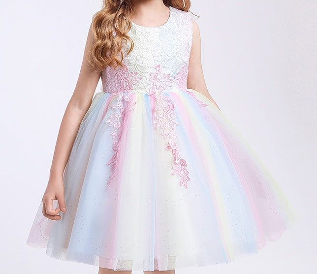 Girl’s Performance & Flower Girl Dress – Puffy Skirt Elegance with Fairy-Tale Charm