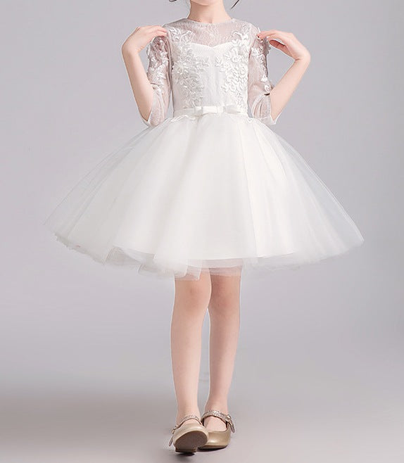 Spring White Princess Birthday & Performance Dress – Elegant, Dreamy & Magical - RAC25ZB294GDRESS