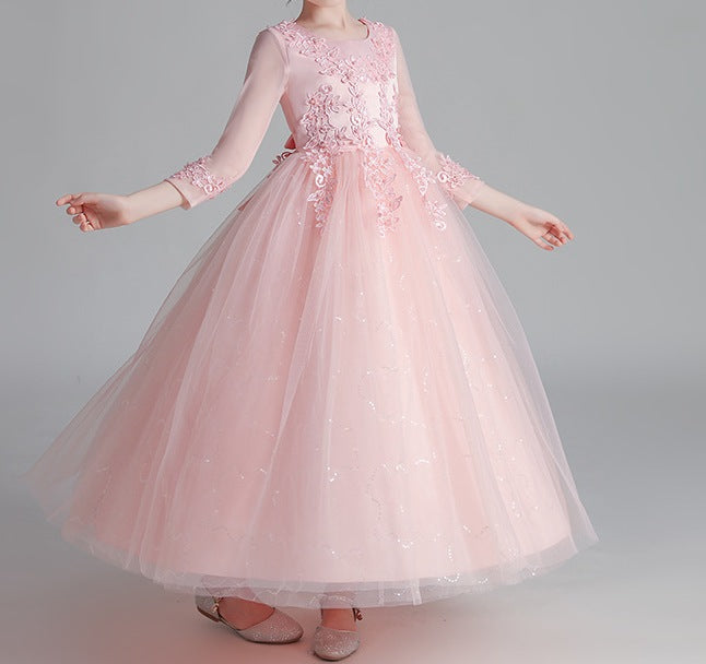 Girls’ Performance Costume One-Piece Dress – Stylish, Comfortable & Stage-Ready - RAC25ZB286GDRESS