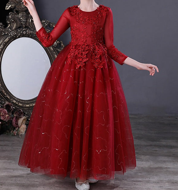 Girls’ Performance Costume One-Piece Dress – Stylish, Comfortable & Stage-Ready - RAC25ZB286GDRESS