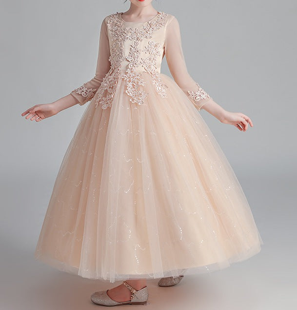 Girls’ Performance Costume One-Piece Dress – Stylish, Comfortable & Stage-Ready - RAC25ZB286GDRESS