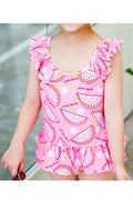 Baby Girls Printed Cross Back Adjustable Strap One Piece Swimwear